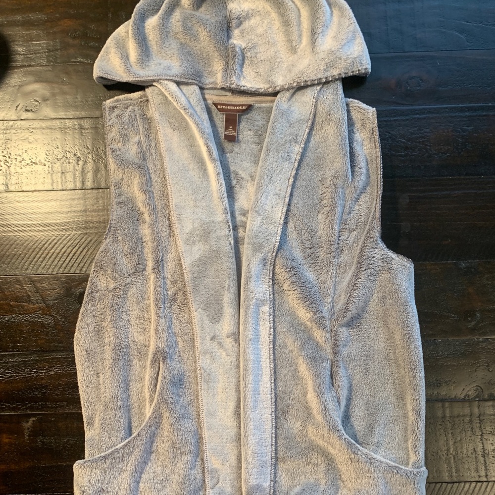 Soft, Gray Hooded Vest